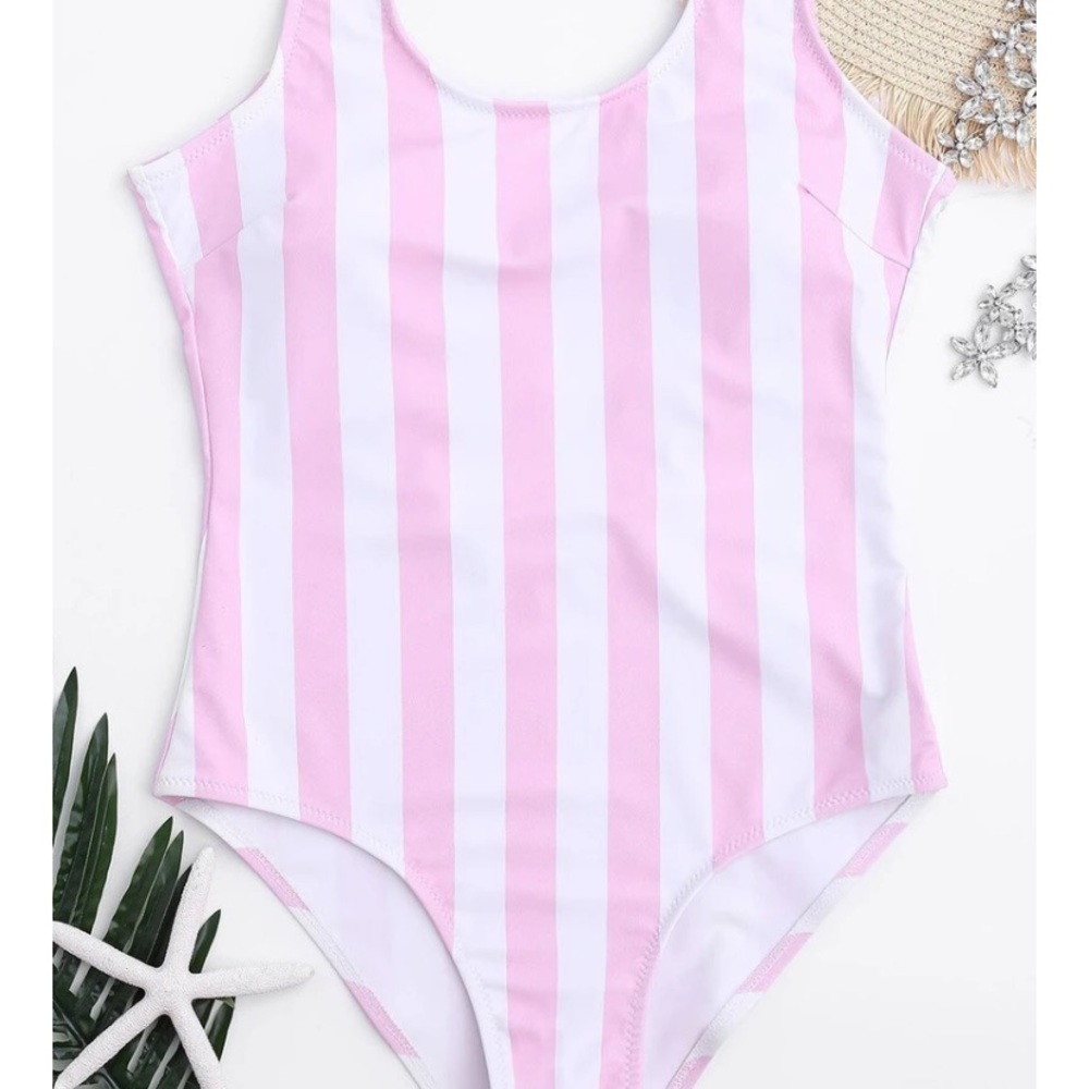 Striped Pink One Piece